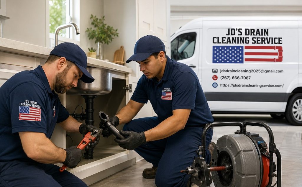 jds-drain-cleaning-experts-repairing-drain-pipes-under-a-kitchen-sink-with-professional-equipment